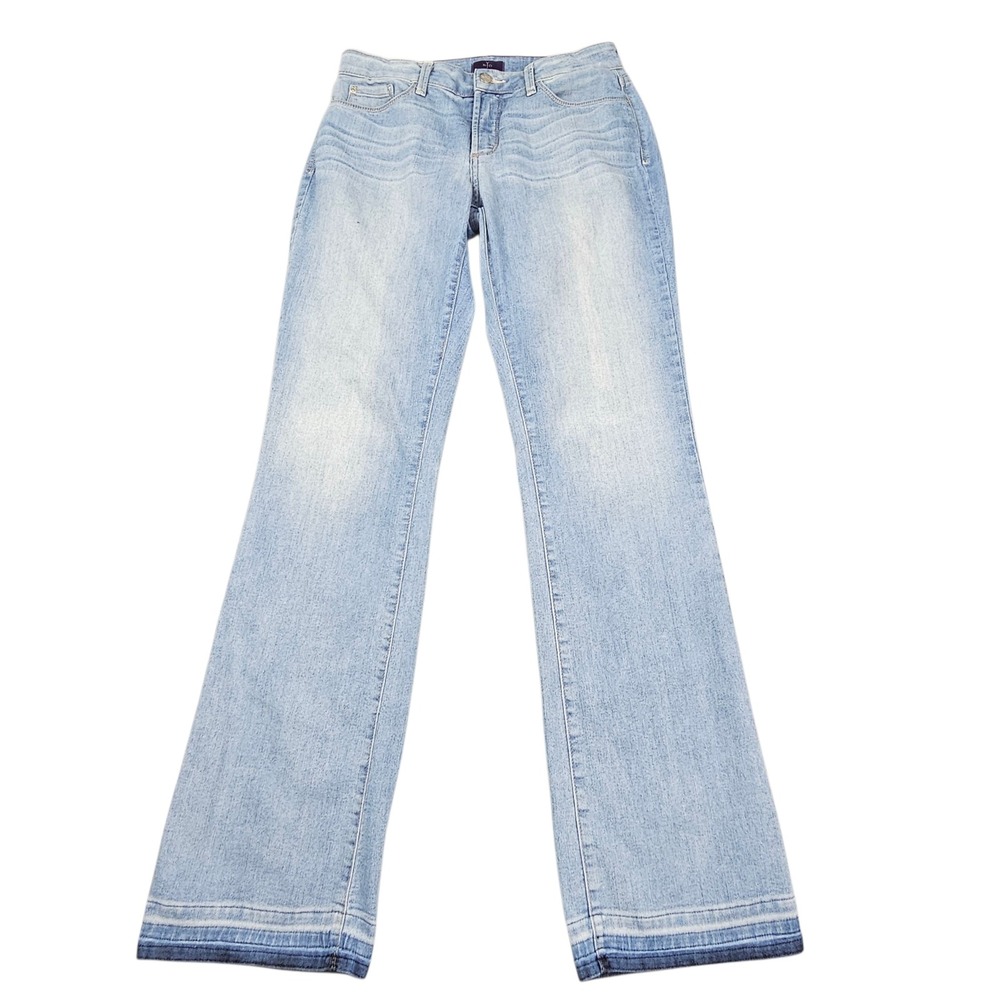 NYDJ Size 4 Mini Boot Light Wash Blue Stretch Denim Bootcut Jeans M10Z1471 USA